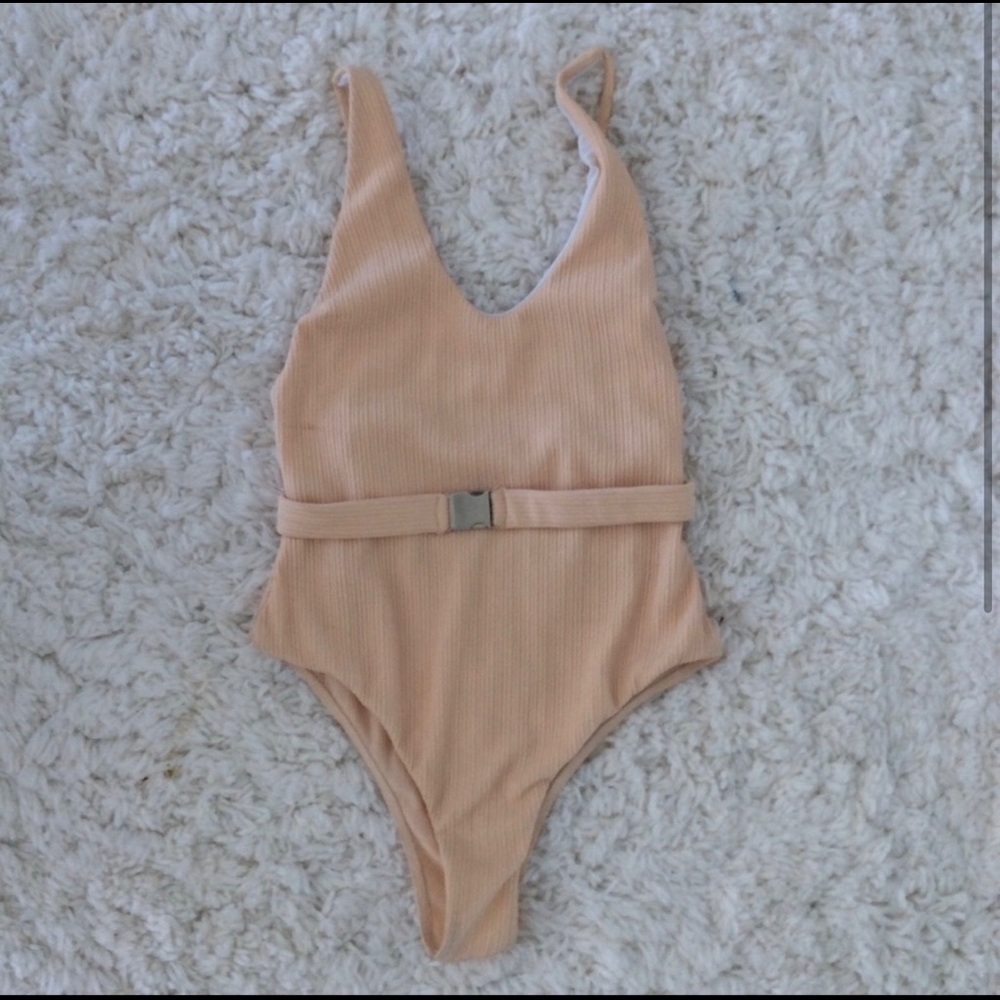 Super cute nude one piece bikini / bodysuit